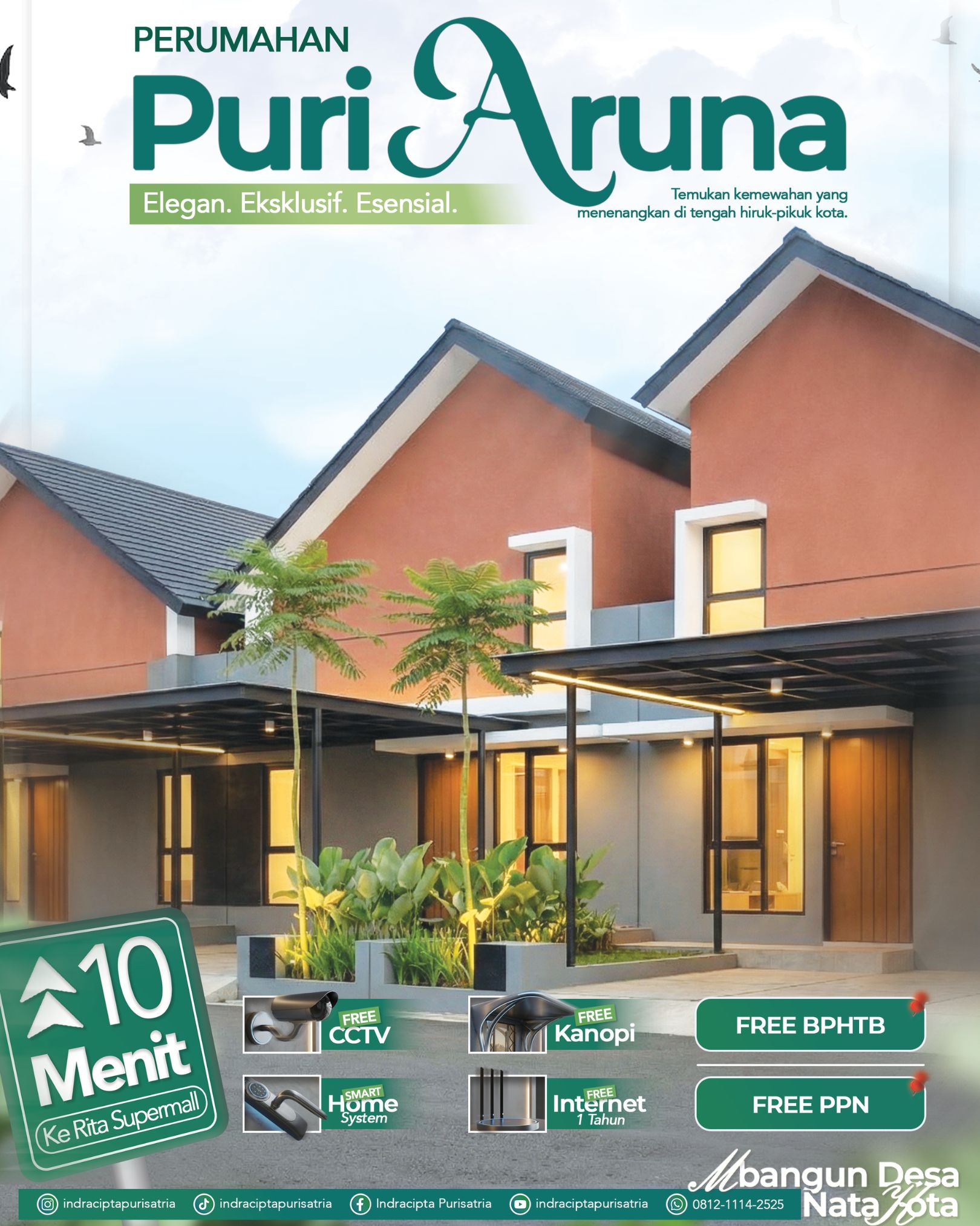 Puri Aruna Lokasi Strategis pusat kota Purwokerto. 10 menit ke pusat kota, bisa cash & kpr